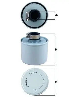 Luftfilter, Kompressor-Ansaugluft MAHLE LX 1245