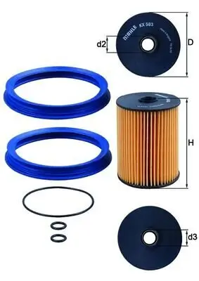 Kraftstofffilter MAHLE KX 503D Bild Kraftstofffilter MAHLE KX 503D