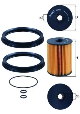 Kraftstofffilter im Kraftstoffbehälter MAHLE KX 504D