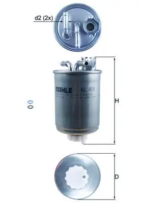 Kraftstofffilter MAHLE KL 410D Bild Kraftstofffilter MAHLE KL 410D