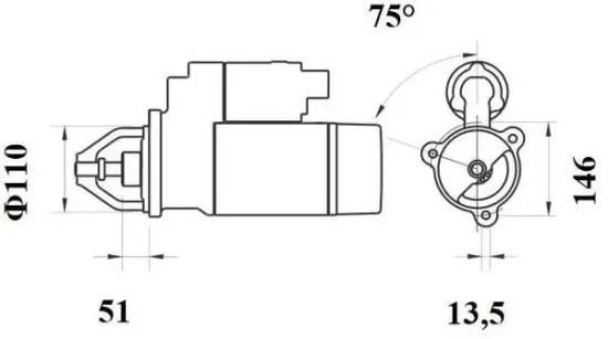 Starter 24 V 4,0 kW MAHLE MS 767 Bild Starter 24 V 4,0 kW MAHLE MS 767