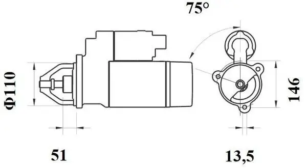 Starter 24 V 4,0 kW MAHLE MS 768 Bild Starter 24 V 4,0 kW MAHLE MS 768