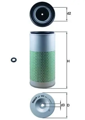 Luftfilter MAHLE LX 952 Bild Luftfilter MAHLE LX 952