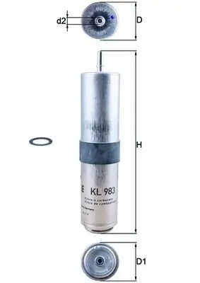 Kraftstofffilter MAHLE KL 983D Bild Kraftstofffilter MAHLE KL 983D