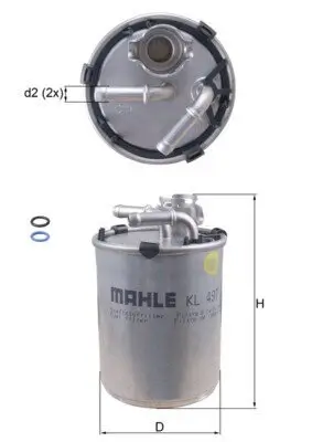 Kraftstofffilter MAHLE KL 497D Bild Kraftstofffilter MAHLE KL 497D