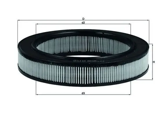 Luftfilter MAHLE LX 69