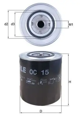 Ölfilter MAHLE OC 15