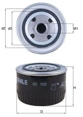 Ölfilter MAHLE OC 102