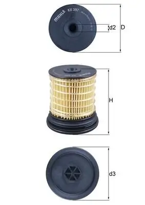 Kraftstofffilter MAHLE KX 397 Bild Kraftstofffilter MAHLE KX 397
