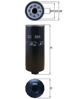 Ölfilter MAHLE OC 281 Bild Ölfilter MAHLE OC 281