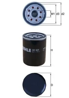 Ölfilter MAHLE OC 521 Bild Ölfilter MAHLE OC 521