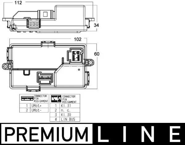 Regler, Innenraumgebläse MAHLE ABR 68 000P