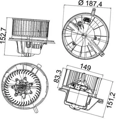 Innenraumgebläse 12 V MAHLE AB 148 000P Bild Innenraumgebläse 12 V MAHLE AB 148 000P