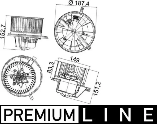 Innenraumgebläse 12 V MAHLE AB 148 000P Bild Innenraumgebläse 12 V MAHLE AB 148 000P