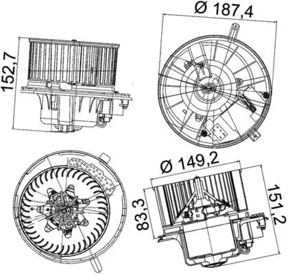 Innenraumgebläse 12 V MAHLE AB 149 000P Bild Innenraumgebläse 12 V MAHLE AB 149 000P