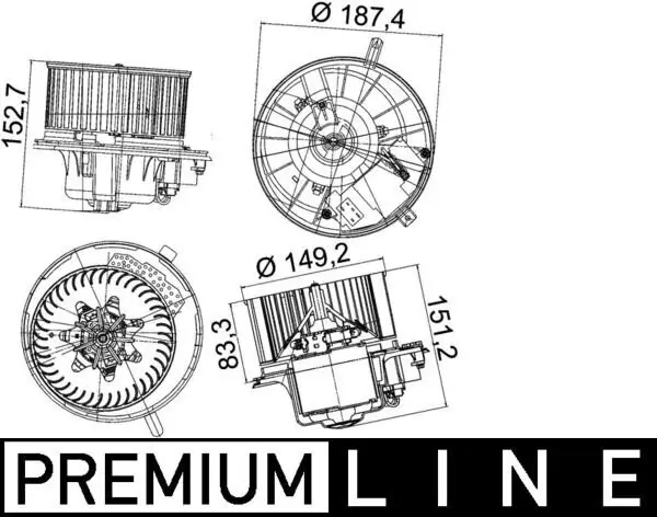 Innenraumgebläse 12 V MAHLE AB 149 000P