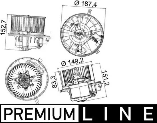 Innenraumgebläse 12 V MAHLE AB 149 000P Bild Innenraumgebläse 12 V MAHLE AB 149 000P