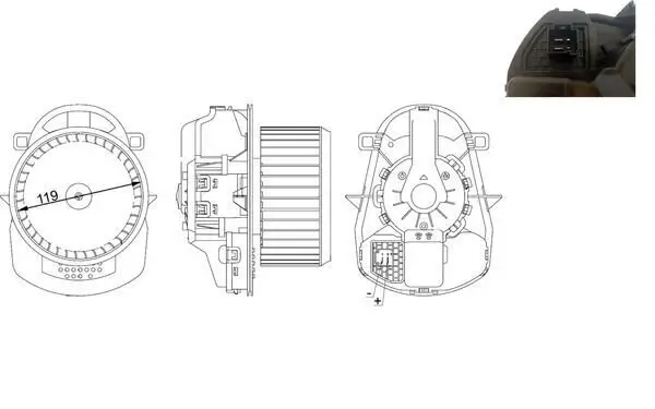 Innenraumgebläse 12 V MAHLE AB 258 000S