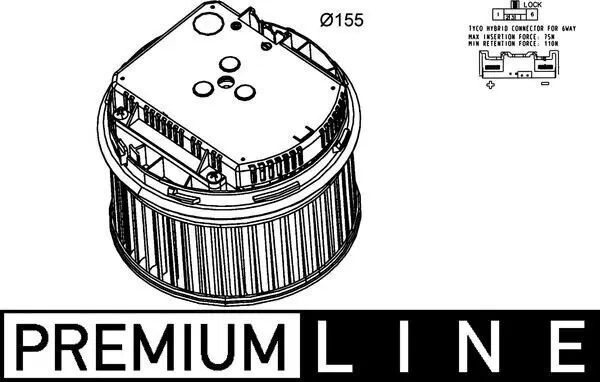 Innenraumgebläse 12 V MAHLE AB 261 000P