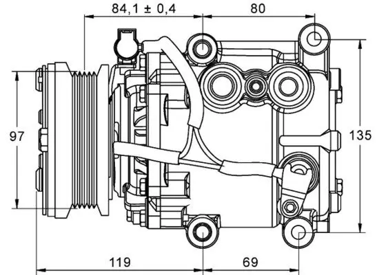 Kompressor, Klimaanlage 12 V MAHLE ACP 106 000P Bild Kompressor, Klimaanlage 12 V MAHLE ACP 106 000P