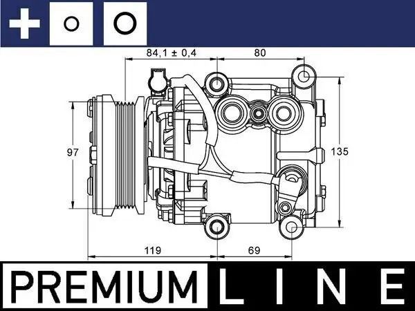 Kompressor, Klimaanlage 12 V MAHLE ACP 106 000P Bild Kompressor, Klimaanlage 12 V MAHLE ACP 106 000P