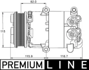 Kompressor, Klimaanlage 12 V MAHLE ACP 1332 000P