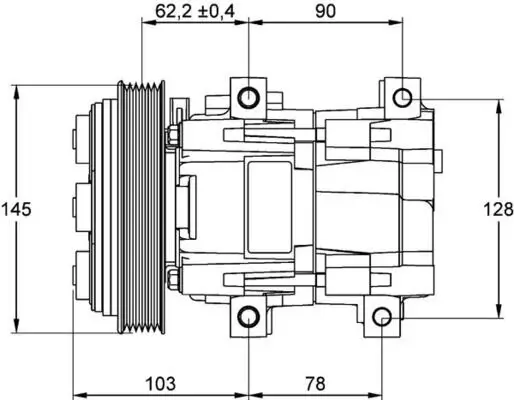 Kompressor, Klimaanlage 12 V MAHLE ACP 843 000P Bild Kompressor, Klimaanlage 12 V MAHLE ACP 843 000P