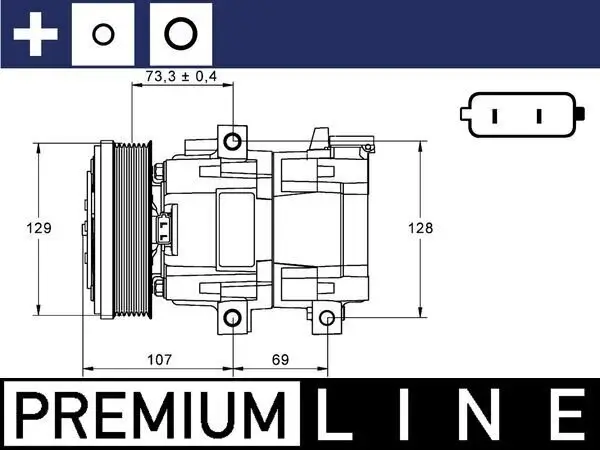 Kompressor, Klimaanlage 12 V MAHLE ACP 855 000P