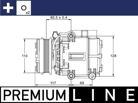 Kompressor, Klimaanlage 12 V MAHLE ACP 858 000P Bild Kompressor, Klimaanlage 12 V MAHLE ACP 858 000P