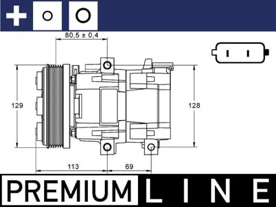 Kompressor, Klimaanlage 12 V MAHLE ACP 88 000P Bild Kompressor, Klimaanlage 12 V MAHLE ACP 88 000P