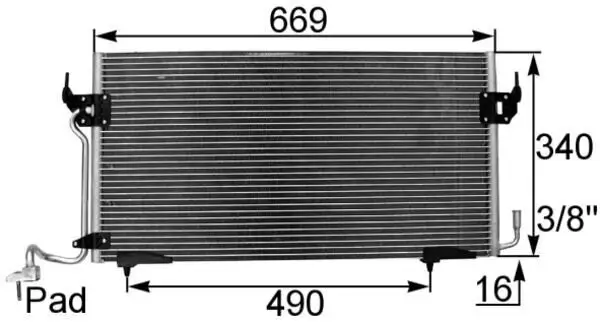 Kondensator, Klimaanlage MAHLE AC 206 000S