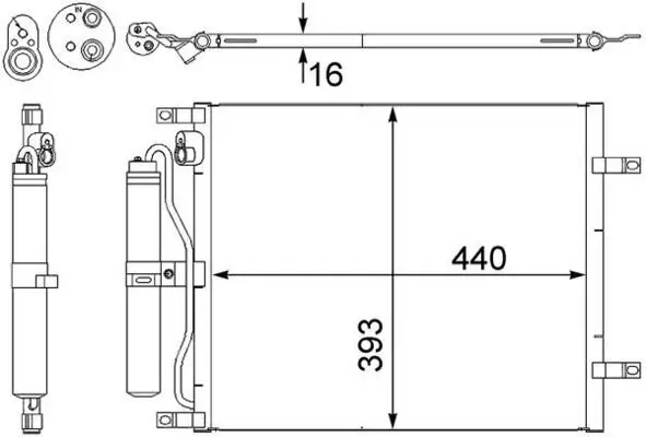 Kondensator, Klimaanlage MAHLE AC 443 000S