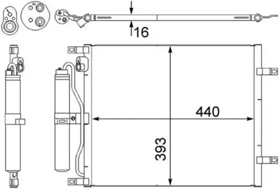 Kondensator, Klimaanlage MAHLE AC 443 000S Bild Kondensator, Klimaanlage MAHLE AC 443 000S