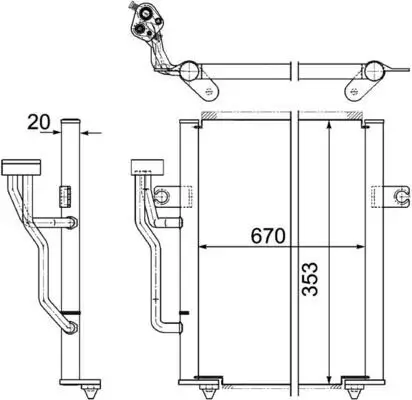 Kondensator, Klimaanlage MAHLE AC 458 000P