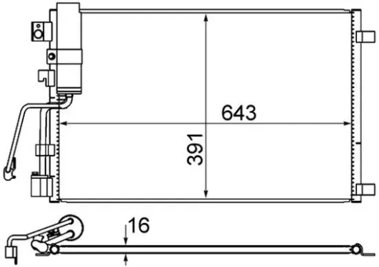 Kondensator, Klimaanlage MAHLE AC 605 000S Bild Kondensator, Klimaanlage MAHLE AC 605 000S