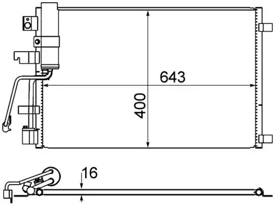 Kondensator, Klimaanlage MAHLE AC 607 001S