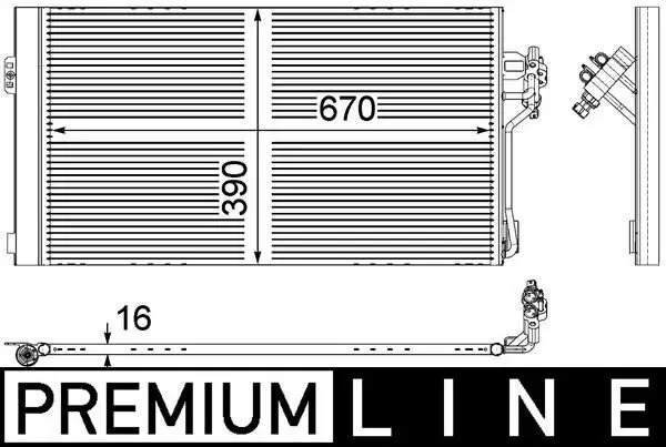 Kondensator, Klimaanlage MAHLE AC 762 000P