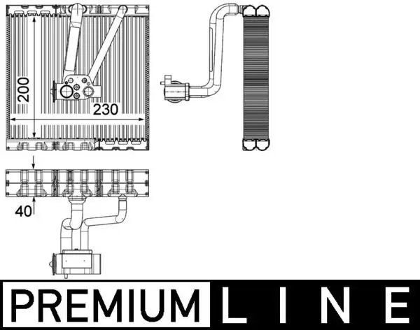 Verdampfer, Klimaanlage MAHLE AE 93 000P