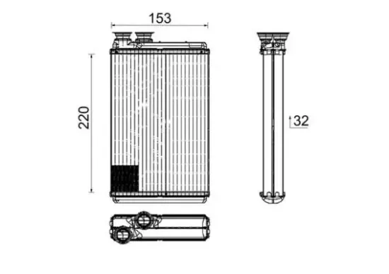 Wärmetauscher, Innenraumheizung MAHLE AH 195 000P Bild Wärmetauscher, Innenraumheizung MAHLE AH 195 000P