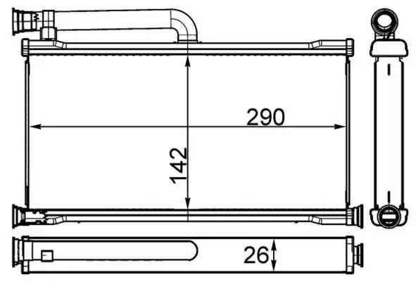Wärmetauscher, Innenraumheizung MAHLE AH 261 000S