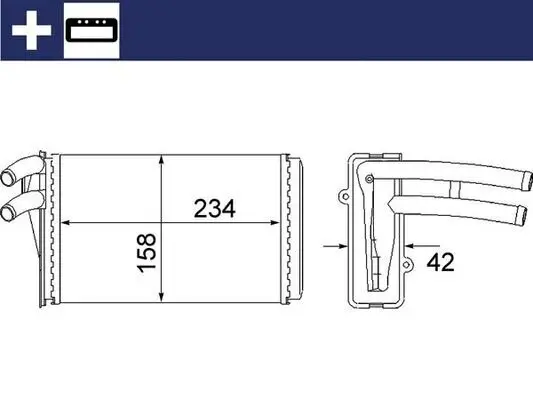 Wärmetauscher, Innenraumheizung MAHLE AH 54 000S Bild Wärmetauscher, Innenraumheizung MAHLE AH 54 000S