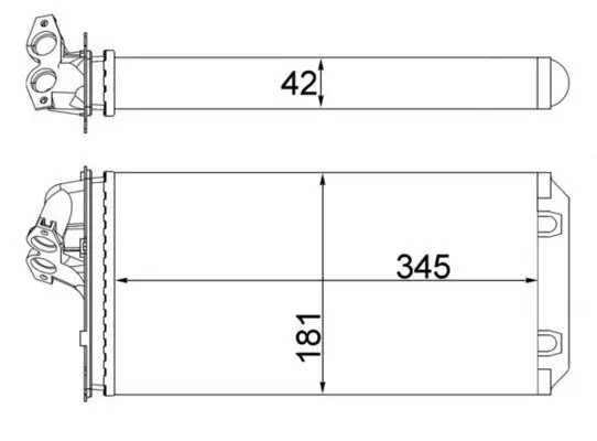 Wärmetauscher, Innenraumheizung MAHLE AH 64 000S Bild Wärmetauscher, Innenraumheizung MAHLE AH 64 000S