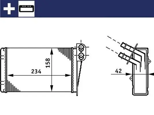 Wärmetauscher, Innenraumheizung MAHLE AH 73 000S Bild Wärmetauscher, Innenraumheizung MAHLE AH 73 000S