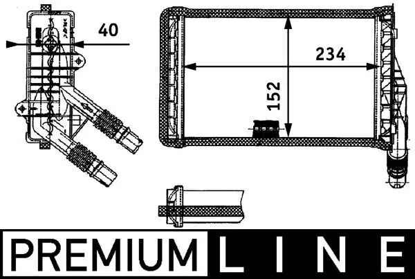 Wärmetauscher, Innenraumheizung MAHLE AH 85 000P