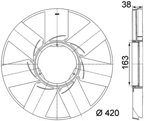 Lüfterrad, Motorkühlung MAHLE CFW 38 000P Bild Lüfterrad, Motorkühlung MAHLE CFW 38 000P