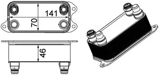 Ölkühler, Automatikgetriebe MAHLE CLC 227 000P Bild Ölkühler, Automatikgetriebe MAHLE CLC 227 000P