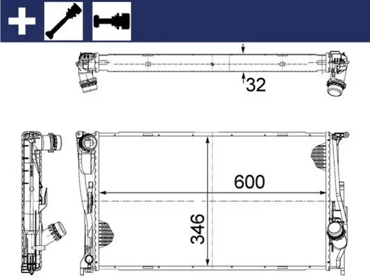 Kühler, Motorkühlung MAHLE CR 1083 000S