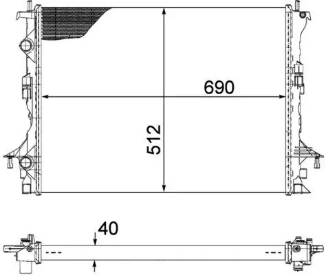 Kühler, Motorkühlung MAHLE CR 1092 000P