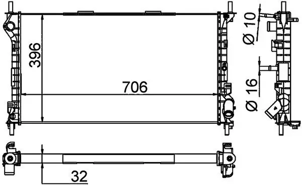 Kühler, Motorkühlung MAHLE CR 1196 000P