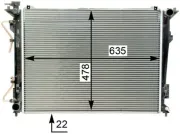 Kühler, Motorkühlung MAHLE CR 1338 000S